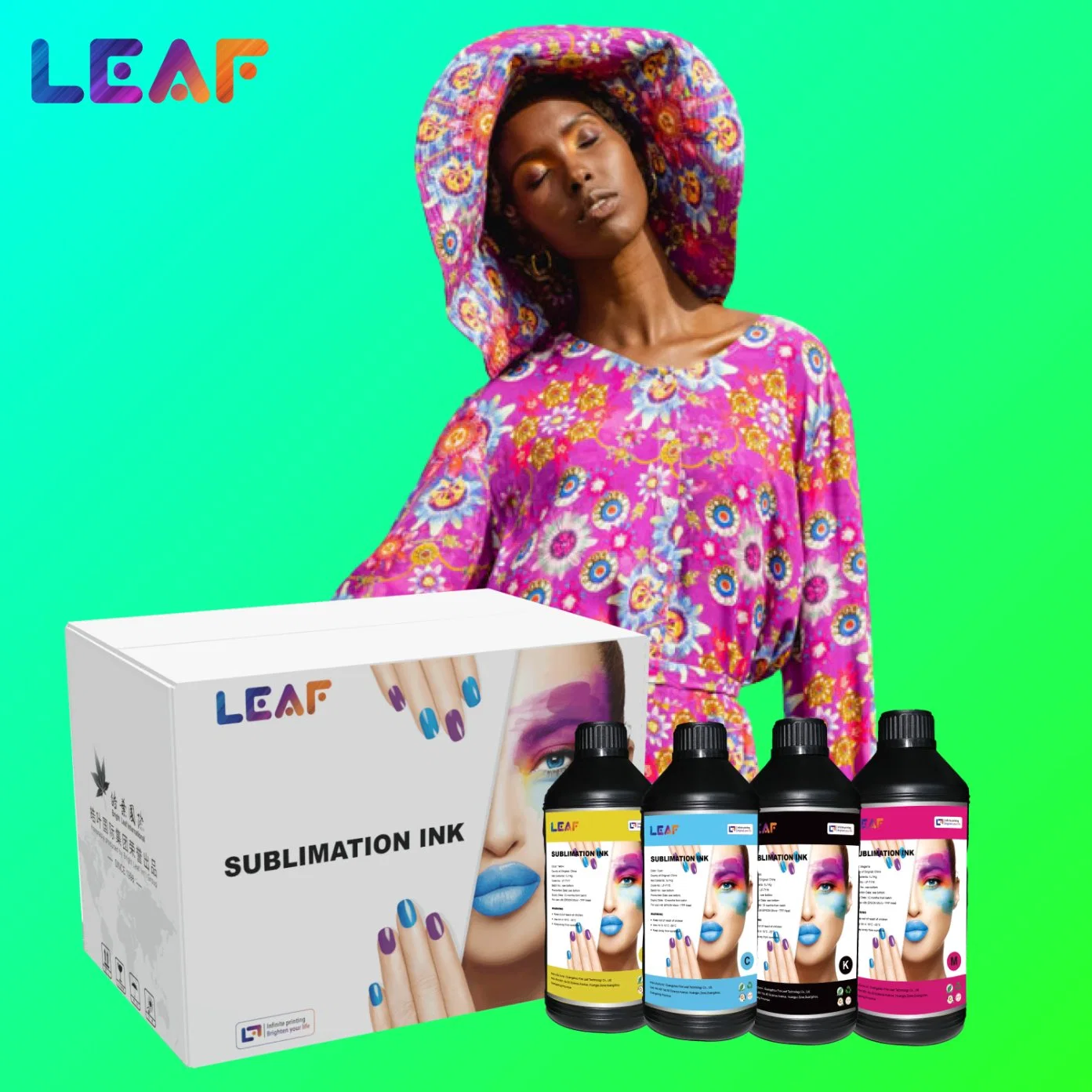 LEAF High quality/High cost performance Middle-Density Sublimation Dye Ink 1L für Tintenstrahldrucker Digitaldrucker