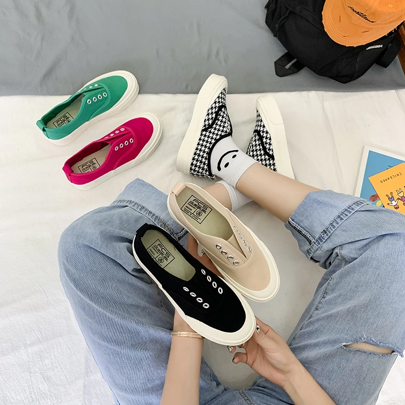 New Leisure Sports Board Shoes Color Matching Front Lace up Sports Low Top Women&prime; S Shoes Fashion Round Head Sports Shoes