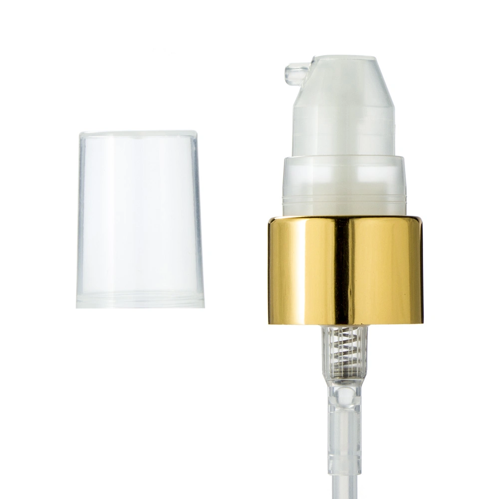 18/415 Gold Color Aluminum Cream Pump with PP Overcap