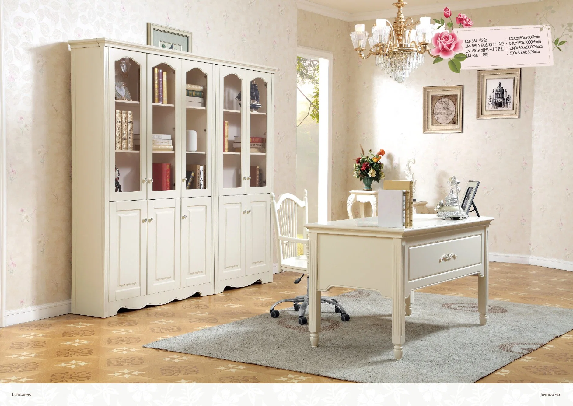 Korean New Design Wooden Home Study Room Office Furniture