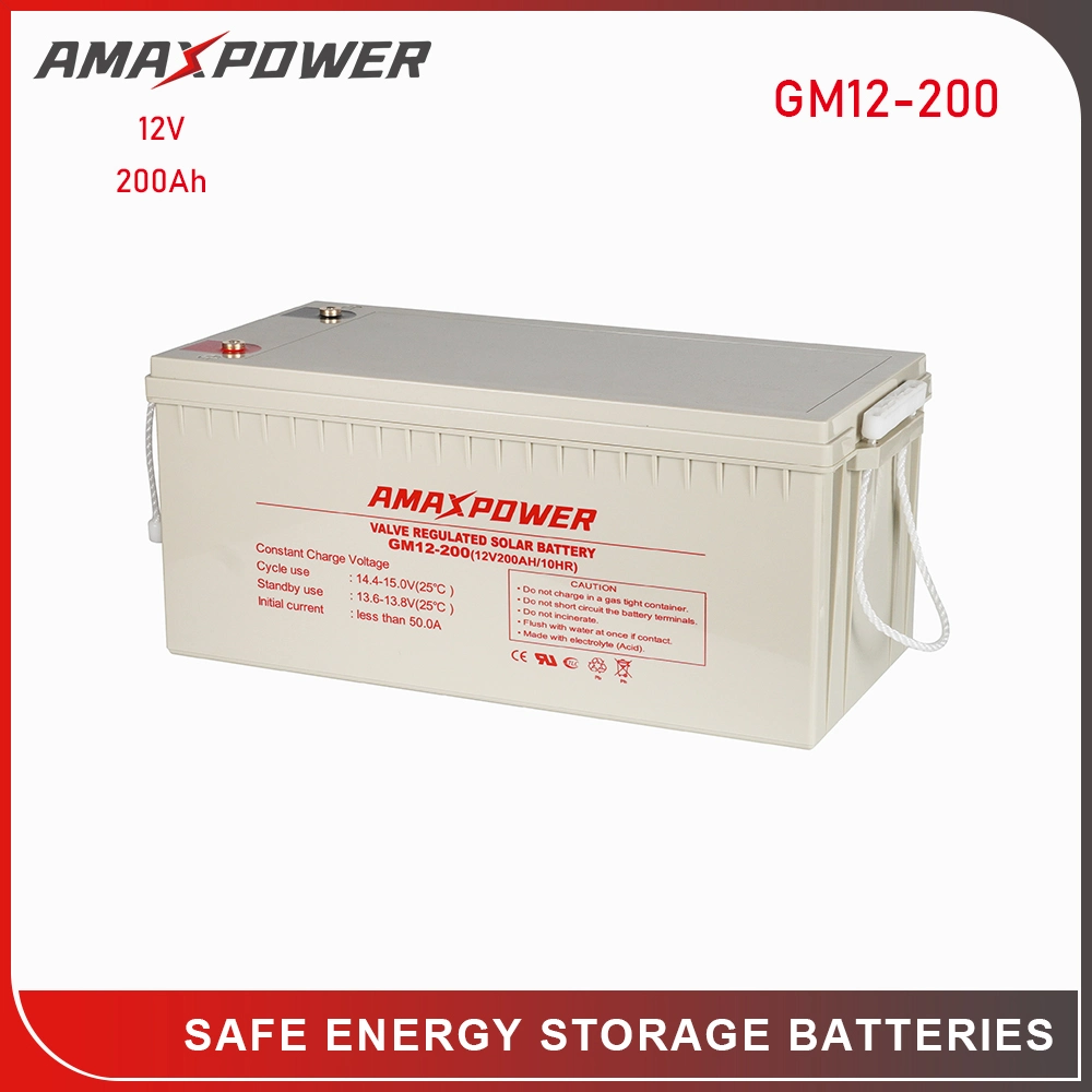 Amaxpower 12V 100ah/200ah/250ah Long Life VRLA AGM Storage Battery for Solar Panel/Car/UPS/Lighting/House/Cleaning-Machine/Pack/Electric-Vehicle/Bike/Scooter