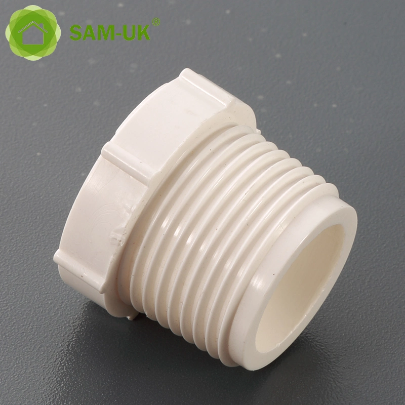 تركيبات أنابيب Sam-UK PVC شي40 ASTM D2466 شياولات شياثة مسننة سدادة PVC