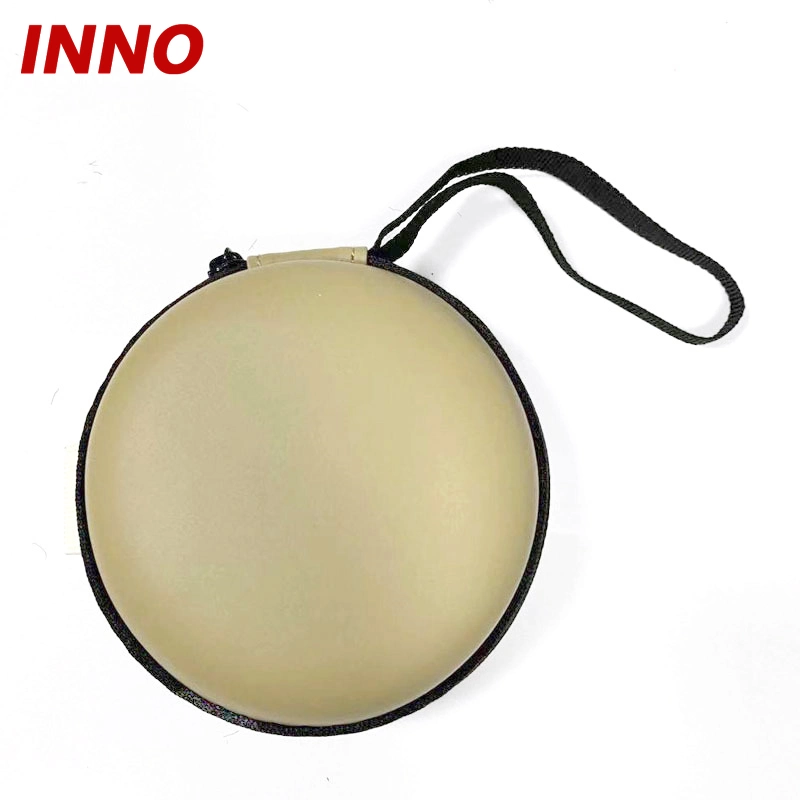 Inno-E050 100X100X50mm Bigger Round EVA Zipper Case with Holder for Folding Sunglasses, Custom Logo Eco-Friendly