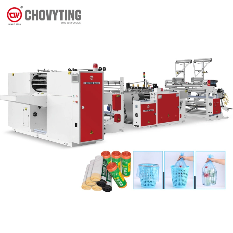 Fully Automatic Biodegradable Decomposable Star Sealing Plastic Garbage Bag-on-Roll Poly Trash Bag Coreless Making Machine