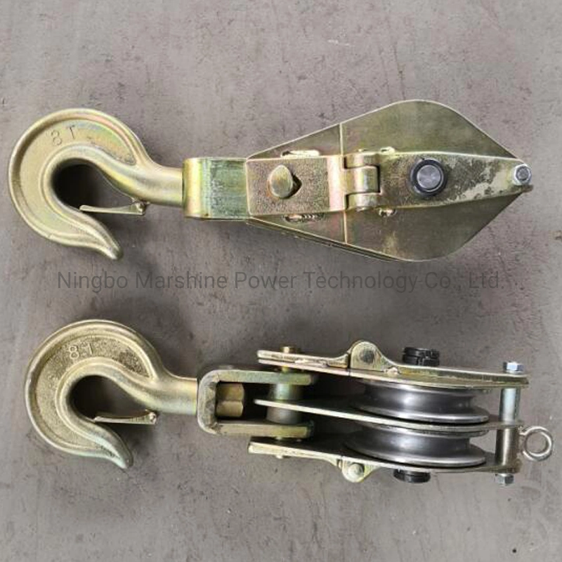 Aluminum Steel Both Side Opening Dual-Sheave Cable Stringing Block Hoisting Tackle