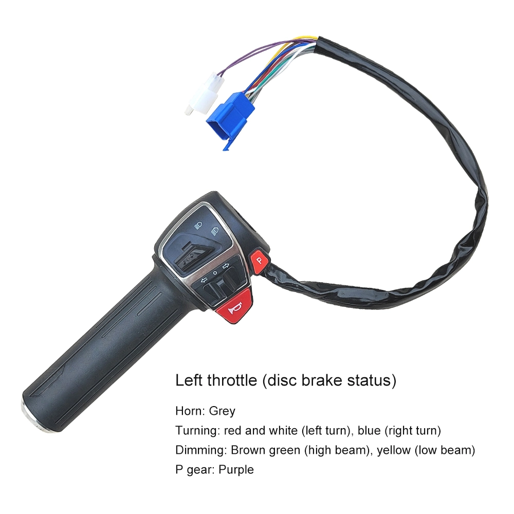 Handlebar+Switch Assembly Double Flashing+Variable Speed+Light Button Electric Scooter Tricycle Steering Grips Ebike Throttle