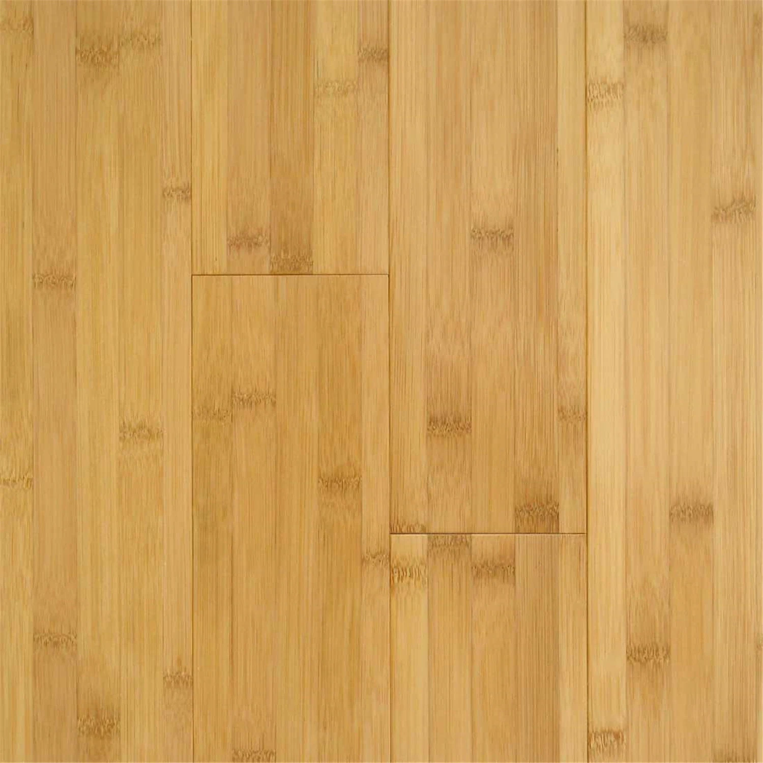 Plancher en bambou massif avec motifs en planche, en chevron et en point de Hongrie dans une construction verticale et horizontale.