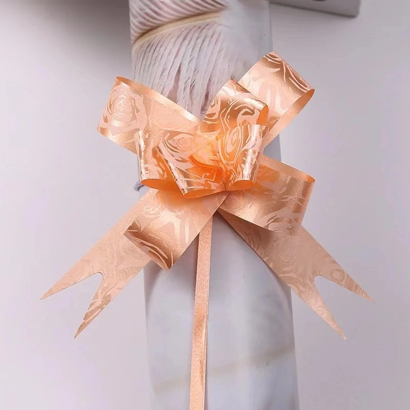 High quality/High cost performance  Bow Hand Latte Art Holiday Gift Wrap Ribbon Rose Heart Gold Rim Happy Character Butterfly Pull Bow