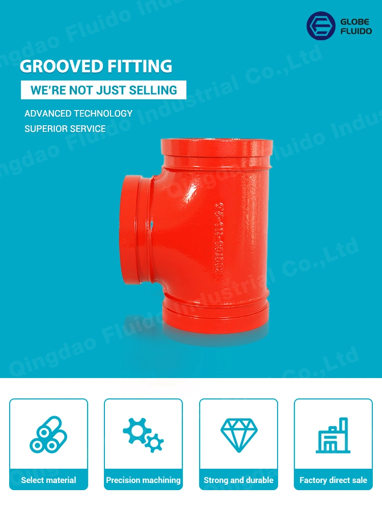 UL FM Ductile Iron Cast Iron Grooved Pipe Fittings Adaptor Flanges