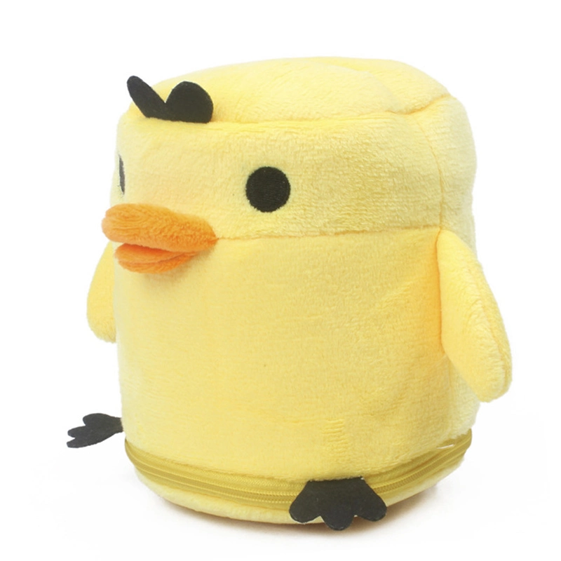 Custom Made Cute Yellow Chicken Design Soft Cover Plush Animal Tissue Box