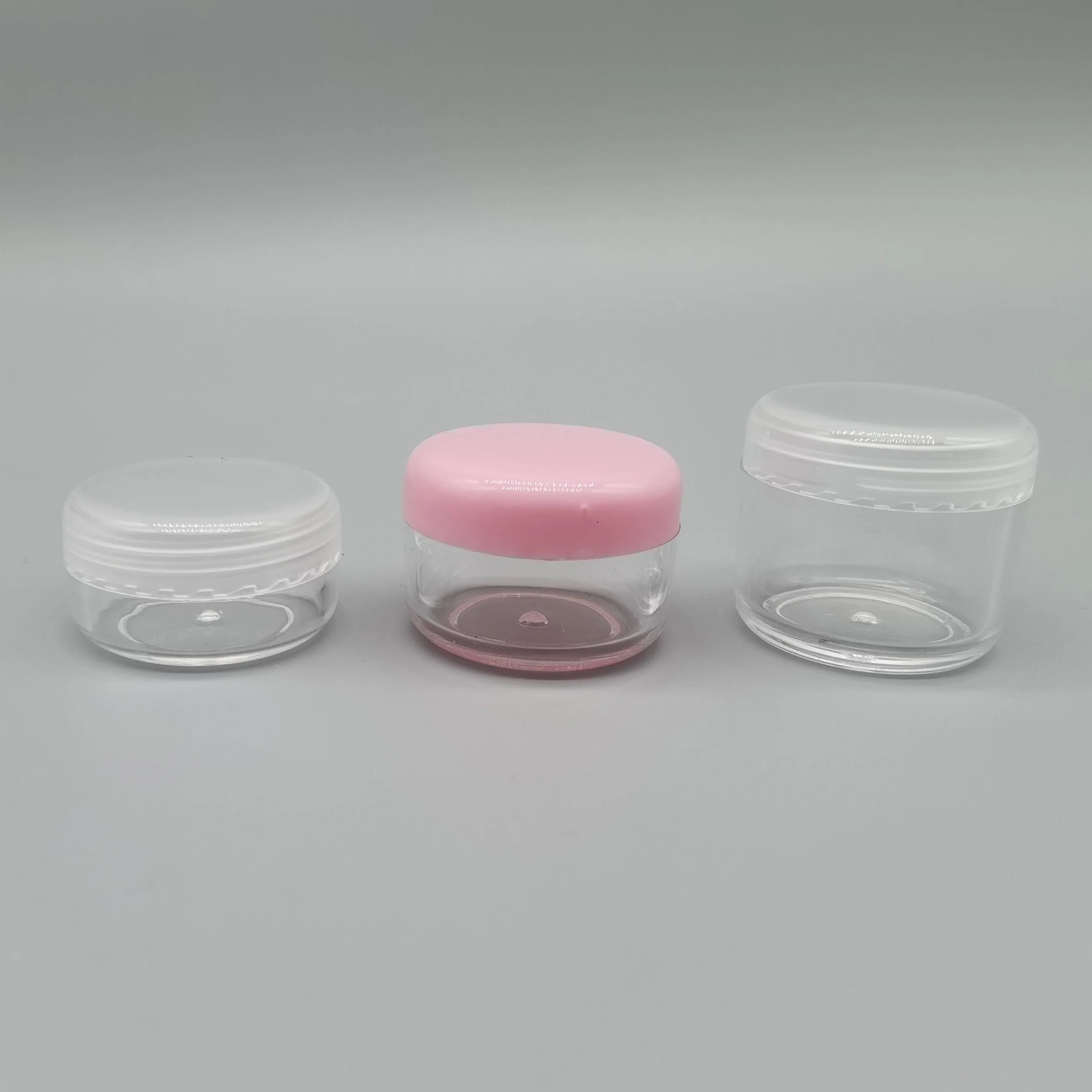 Jarra de crema de envases cosméticos Mini 3g de crema de plástico transparente Jar