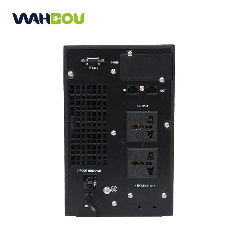 Wahbou UPS Alimentation électrique monophasée en ligne Haute Fréquence 1kVA 2kVA 3kVA avec batterie intégrée.