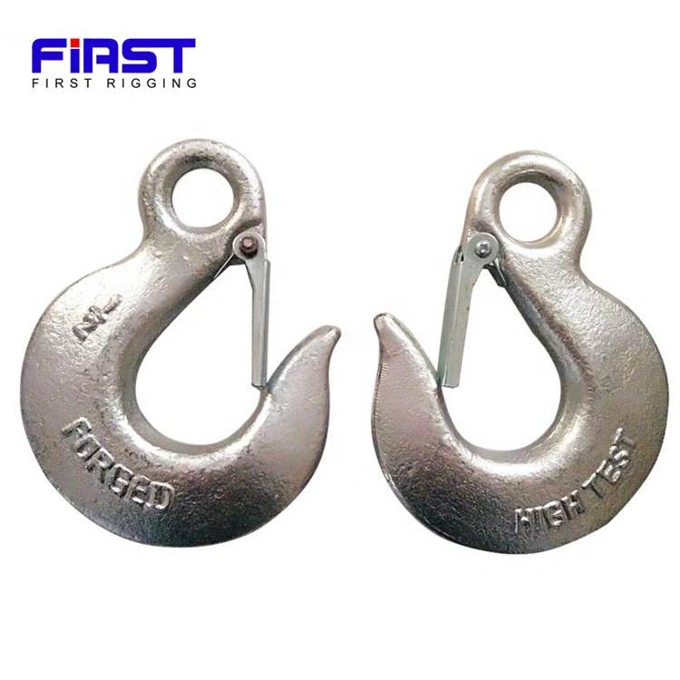 Us Type Forged Crane Lifting Alloy Steel Eye Slip Hook with Latch