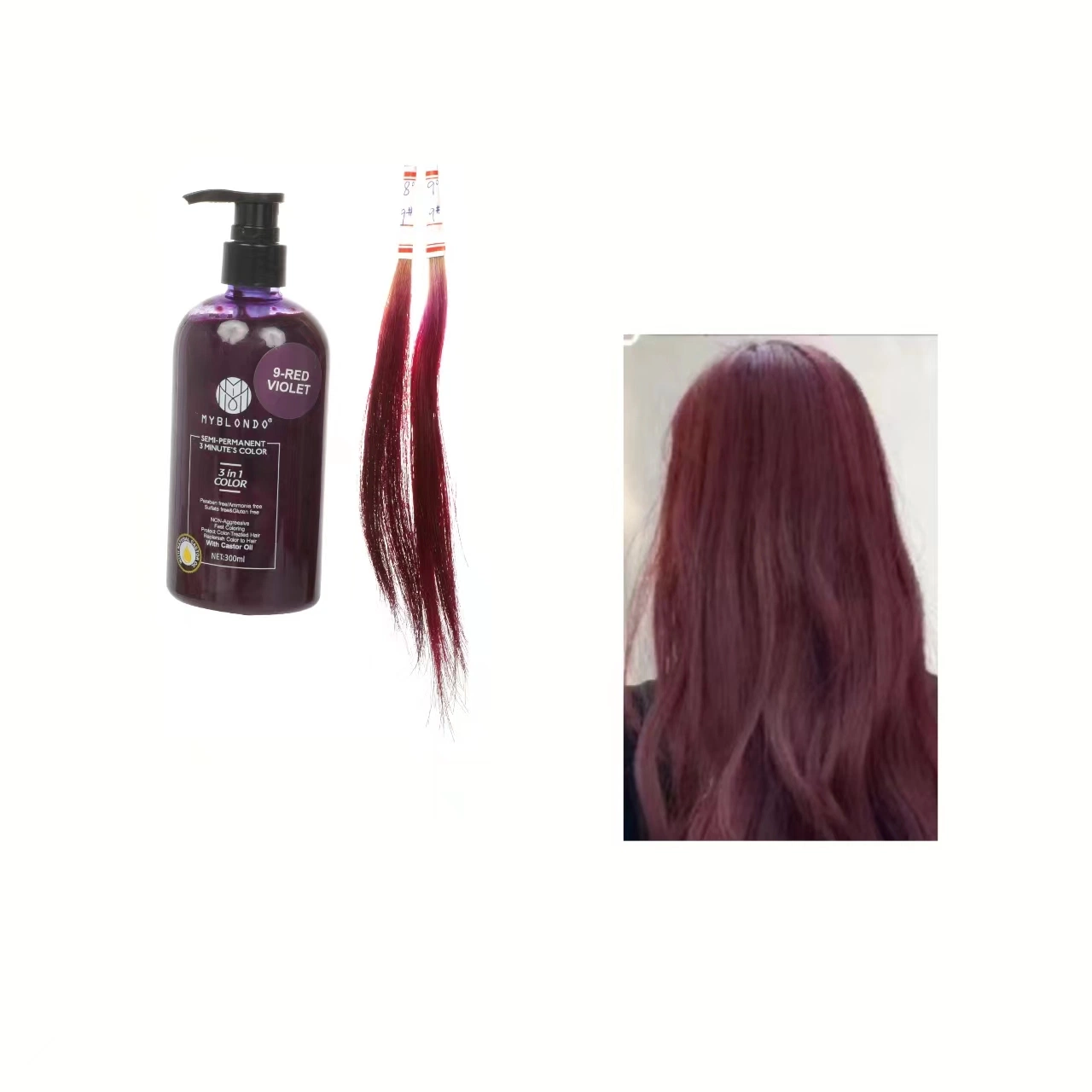 OEM Private Label Hair Dye Treatment Brown Color Hair Care Treatment