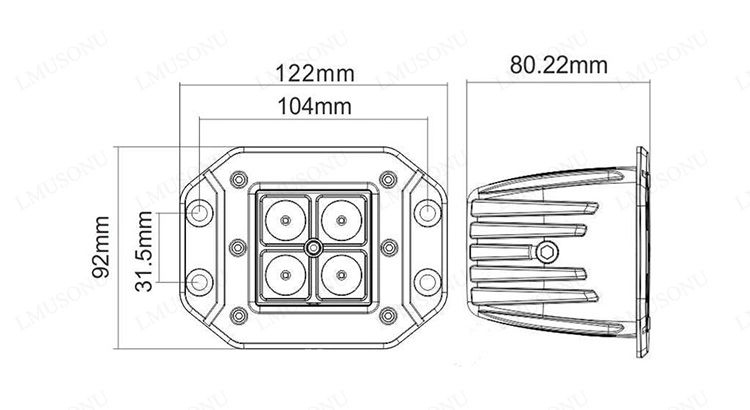 LED Work Light 12W 3 Inch 10-30V 6000K CREE Car Parts for Trucks