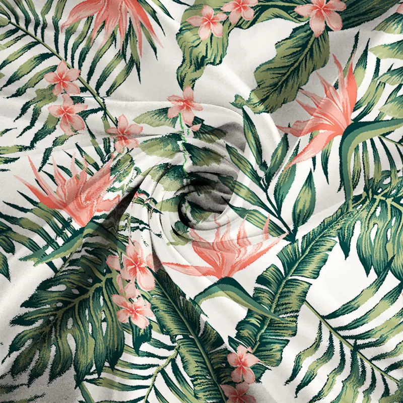 Wholesale/Supplier Custom Comfortable Silk Hawaiian Printed Tropical Warmth Pattern Silk Chiffon Fabric for Garments