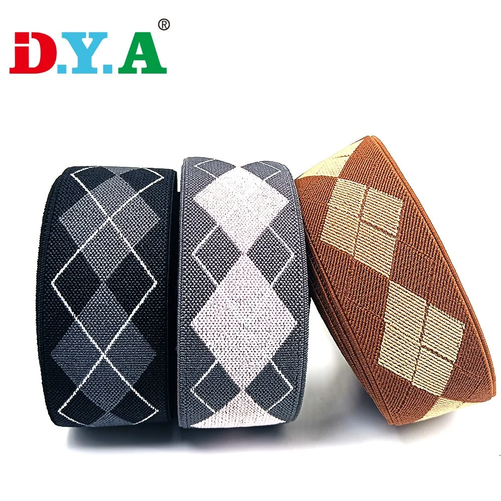 High Elasticity Polyester Rubber Elastic Webbing Band Jacquard Woven Elastic Band for Suspenders Belt