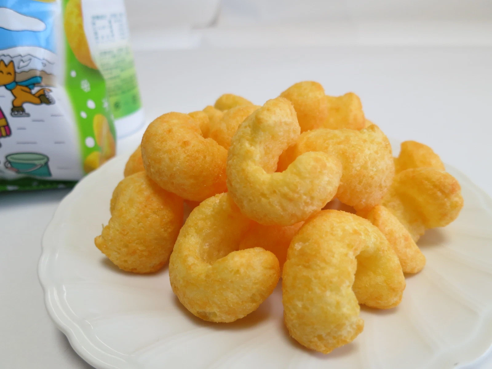 Puff de flocos de milho Cereais de pequeno snack extrusora de duplo fuso alimentar