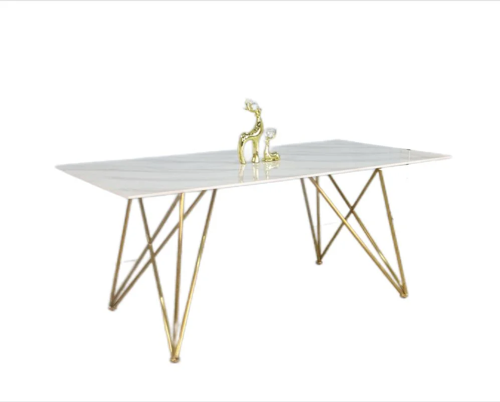 New Beauty Design Modern Tables Hotel Restaurant Home Living Room Salon Clothing Store Furniture MDF Metal Dining Table