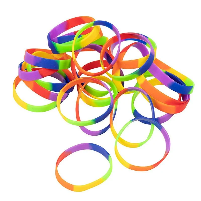 Custom Rainbow Unisex Silicone Embossed/Debossed Silicone Bracelets