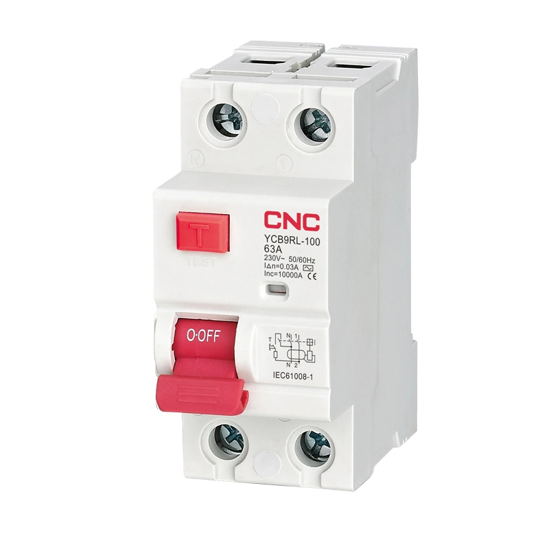 CNC Ycb9rl-100 Series RCCB 4p 63A 100mA 500mA Residual Current Circuit Breaker 32A