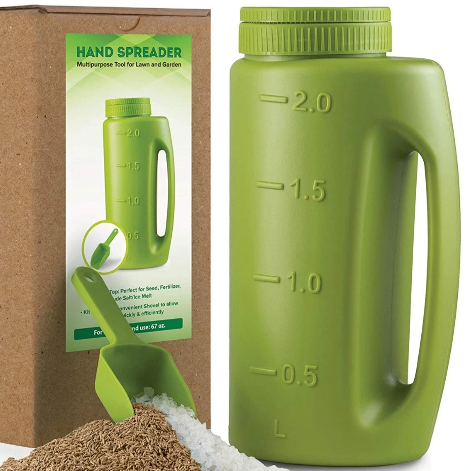 Garden Spreader Tool Portable 2L Fertilizer Bottle with Shovel Fertilizer Seed Salt Seed Shaker Wbb15802