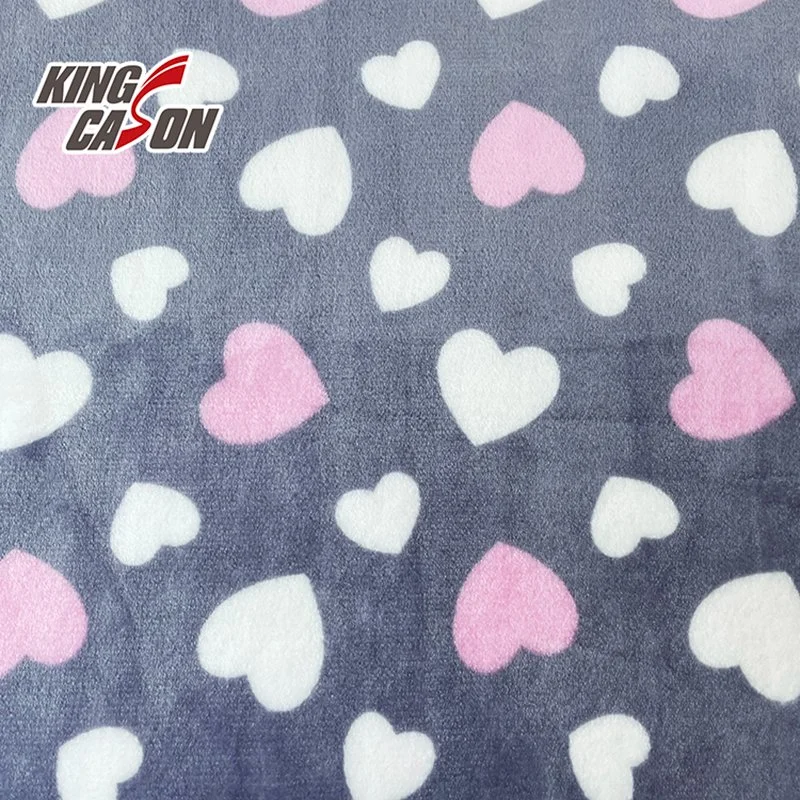 Kingcason Polyester gute Hand-Gefühl Rosa Herz Flanell Fleece Stoff für Kissen