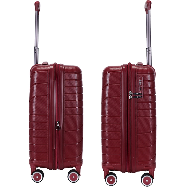 New Fashion Matching Color Polypropylene Travel Trolley Luggage Bag with Built-in Tsa Lock