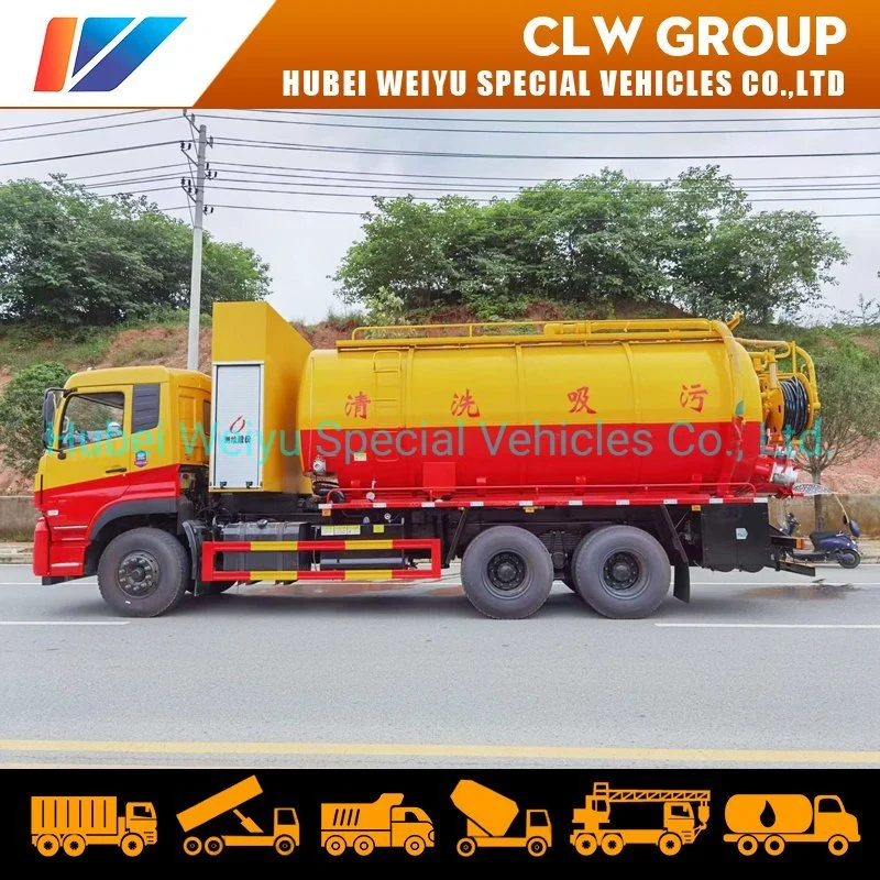 Dongfeng Kinland 6X4 20000 Liters 20tons Vacuum Sewage Suction and High Pressure Cleaning Truck Septic Tank Truck