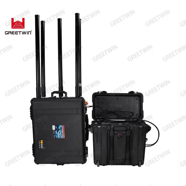 6 Bands Anti- Drone Signal Jammer 2.4G 5.8g 443MHz 868MHz GPS L1 525W Signal Blocker