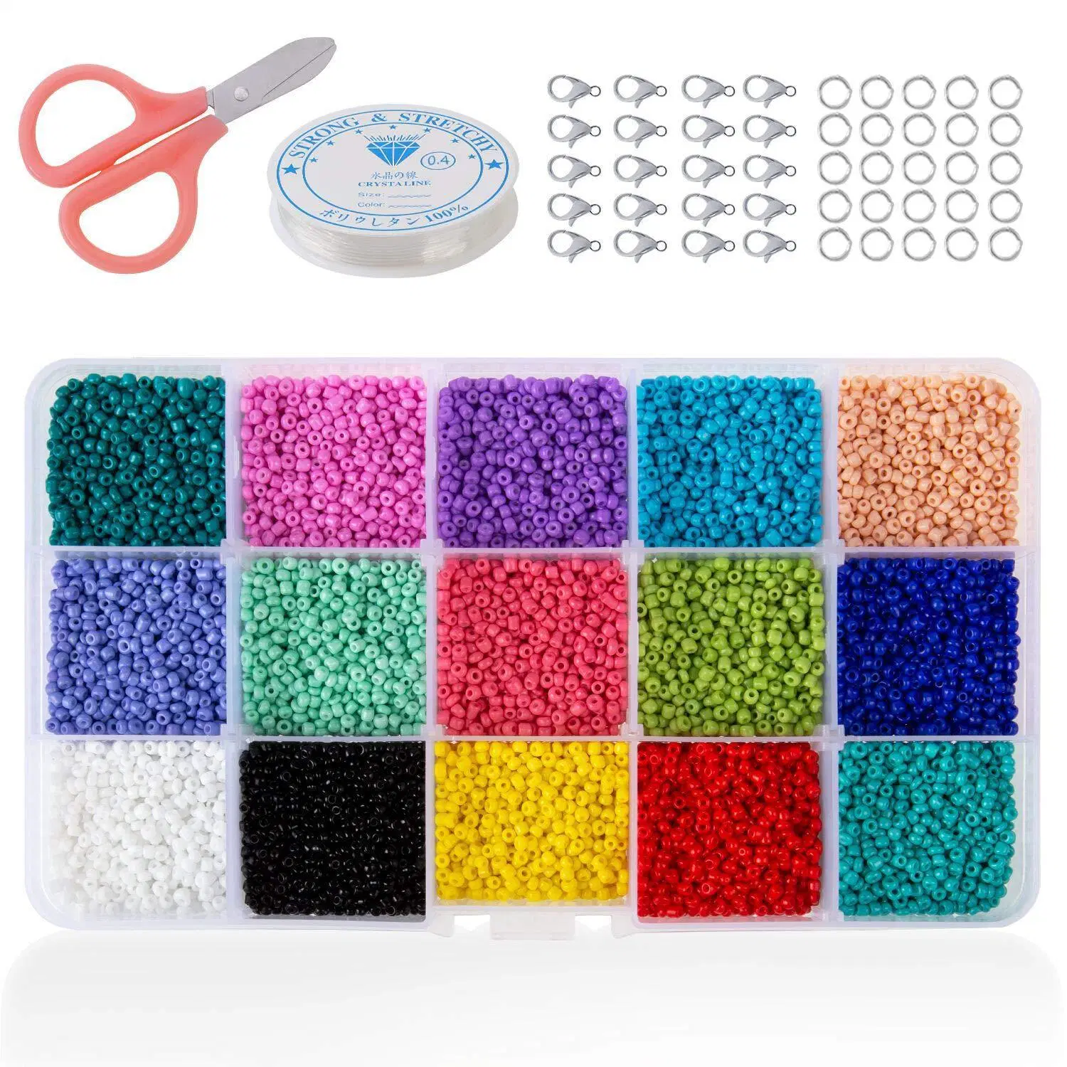 15 Gram de arroz transfronterizo Juego de abalorios Bohemio 15 combinación de colores Accesorios para bricolaje con abalorios de vidrio con abalorios de arroz