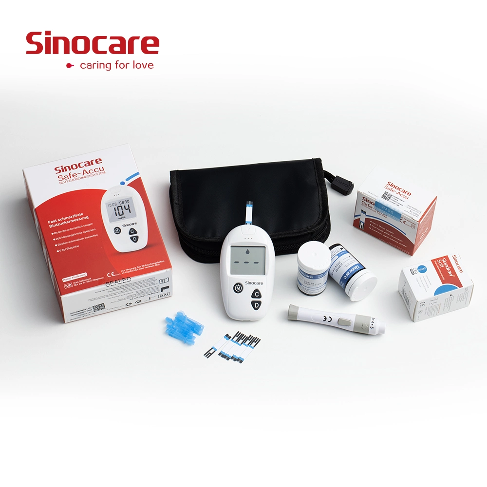 Sinocare Diabetes Meter Blutzucker-Monitoring-Kit für 10 STÜCK Teststreifen