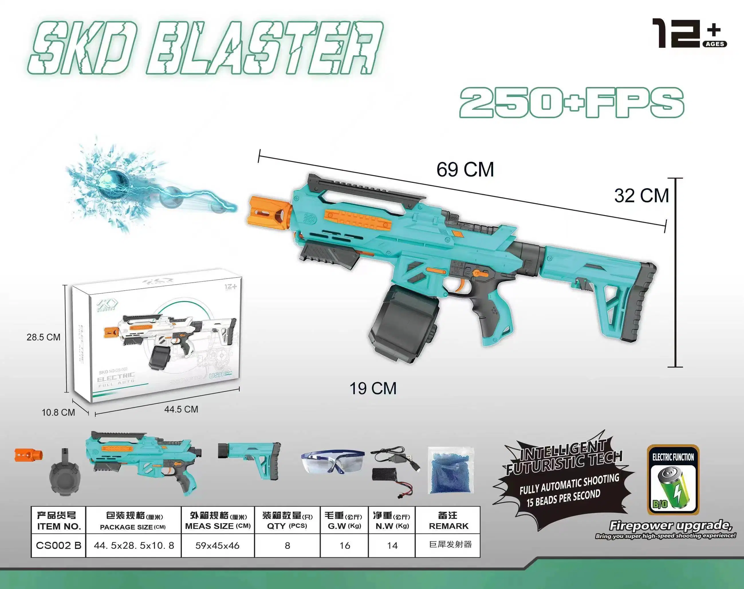 SKD Blaster bola de gel eléctrico Blaster Alta velocidad totalmente automático Pistola de gel de juguete Orbeez de bola de agua recargable para salpicaduras Blaster Juego al aire libre