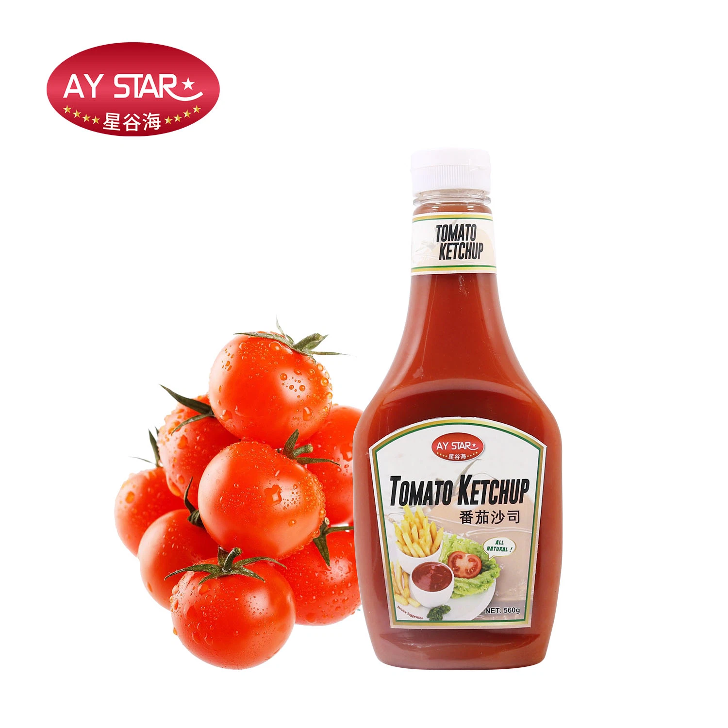 Fidji chaud 560g Ketchup de gros des ventes d'assaisonnement de la sauce tomate coller