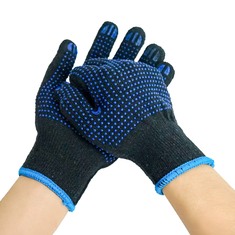 Work Double Sides Polka Dots PVC Garden Cheap Safety Working Soft Textile Cotton Gloves