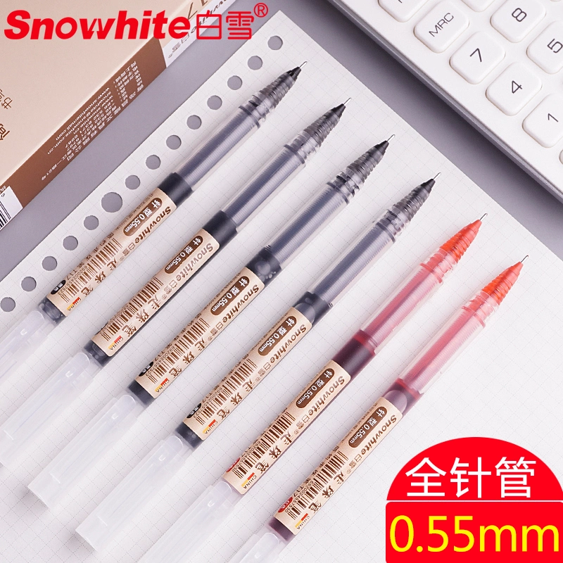 Stationery Gel Pen Logo Pen Snowhite Roller Pen Needle Tip Quick Dry Ink