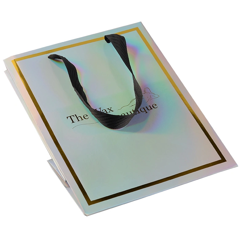 Customized Holography Recycled Beauty Skin Care Cosmetic Apparel Shopping Paper Bags Luxury