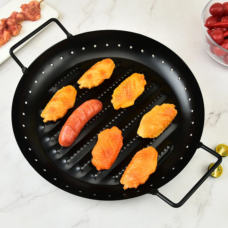 Carbon Steel Round Non-Stick Barbecue Pan Household Commercial Barbecue Grill Pan Wbb15974