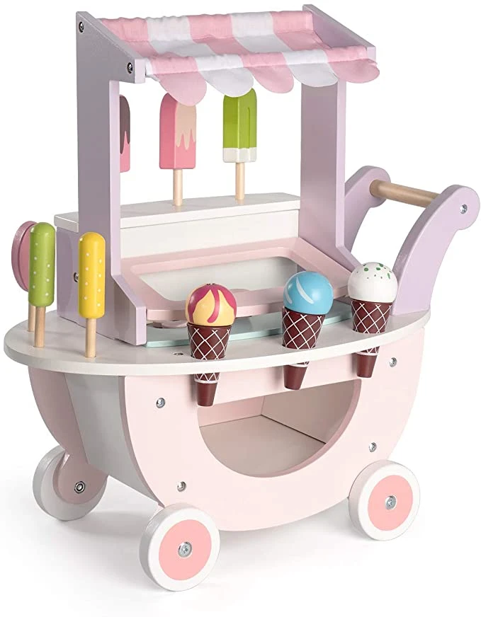 Hot Selling Simulation Play Wooden Ice Cream Toy Set for Kids