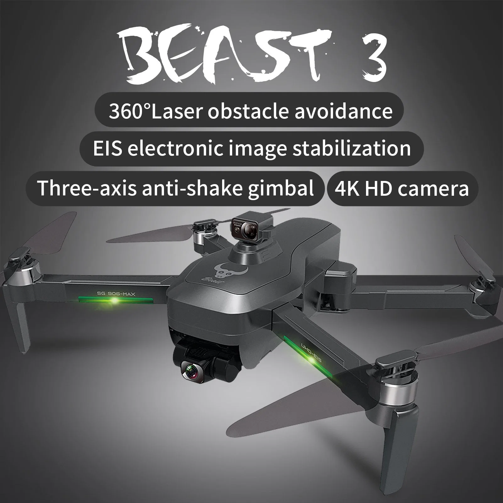 ZLL Sg906max Bestia 3 Drone plegable láser obstáculo Avoidance RC Quadcopter GPS avión EIS 3-Axis Gimbal avión Quadcopter con 2pcs Pilas