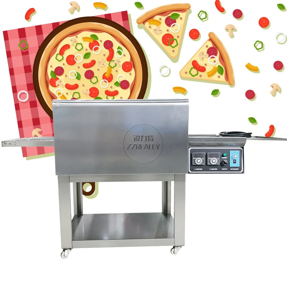 OEM Commercial 300c Kettenfahrzeug Pizza Backofen Automatische Lebensmittelbackautomaten Ausstattung Brotbacken Steak Bäckerei Backofen