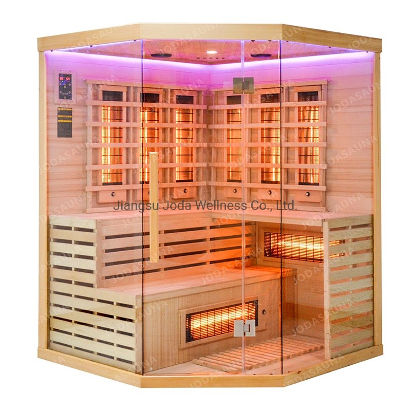 Solid Wood Small Corner Far Infrared Sauna Room for 2-3 Person