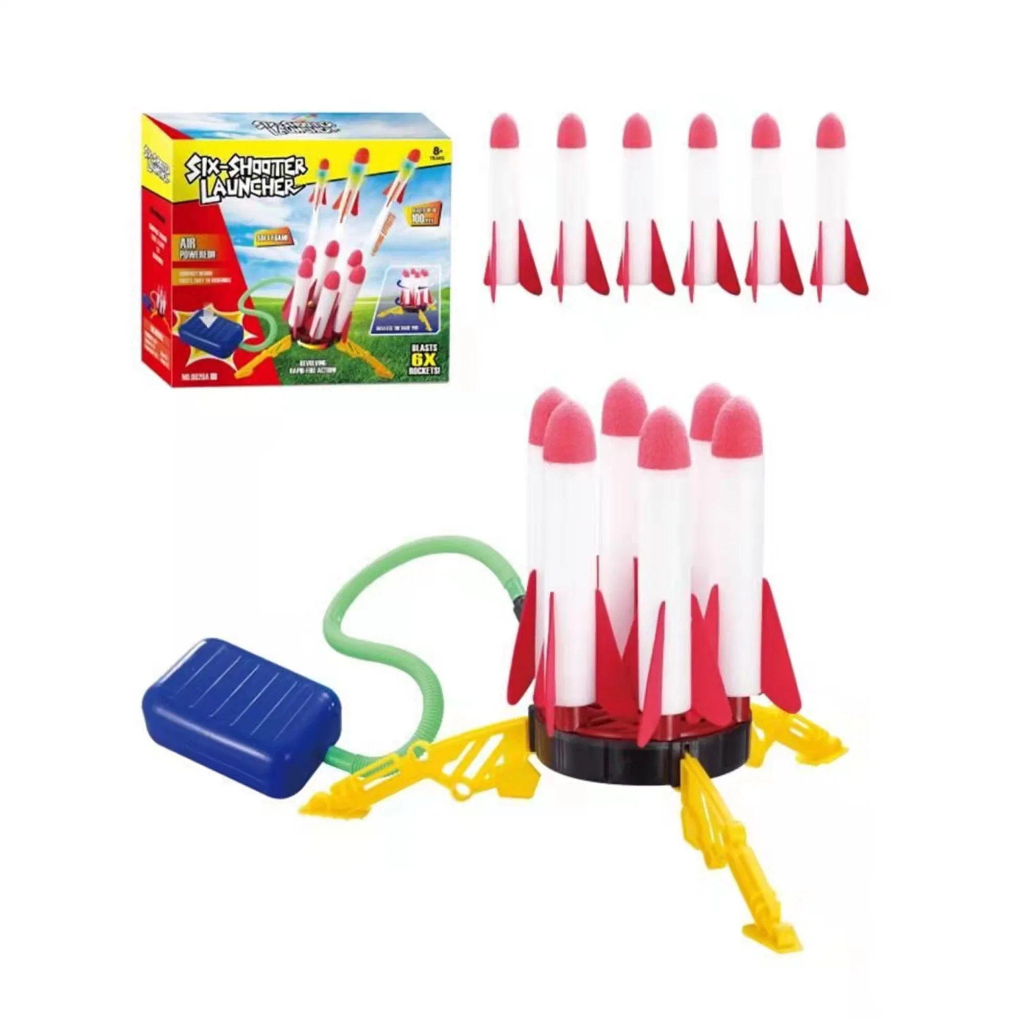 Launcher Shoots up to 100 Feet 6 Colorful Gift Toys for Boys and Girls Age 3+ Years Old Toy Rocket