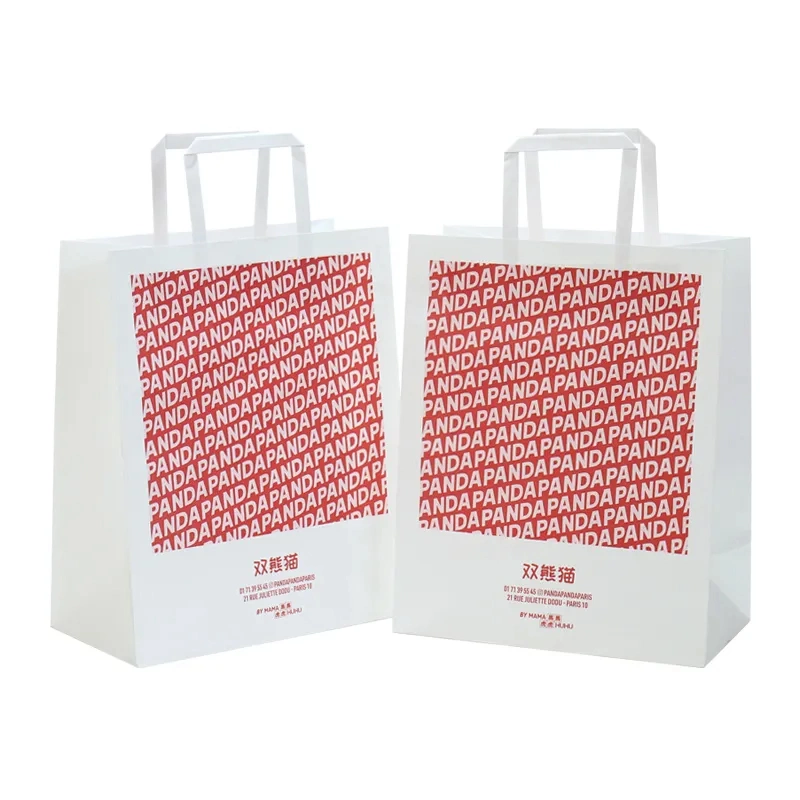 Sacs-cadeaux en papier Kraft pour les fêtes, magasins de détail, magasins à emporter