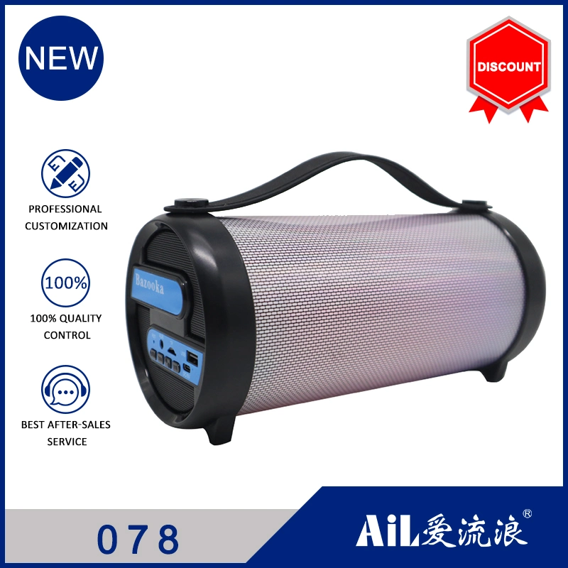 3inch LED Portable Outdoor Subwoofer Sound Box Wireless Bt Speaker with Mic Support TF FM USB
