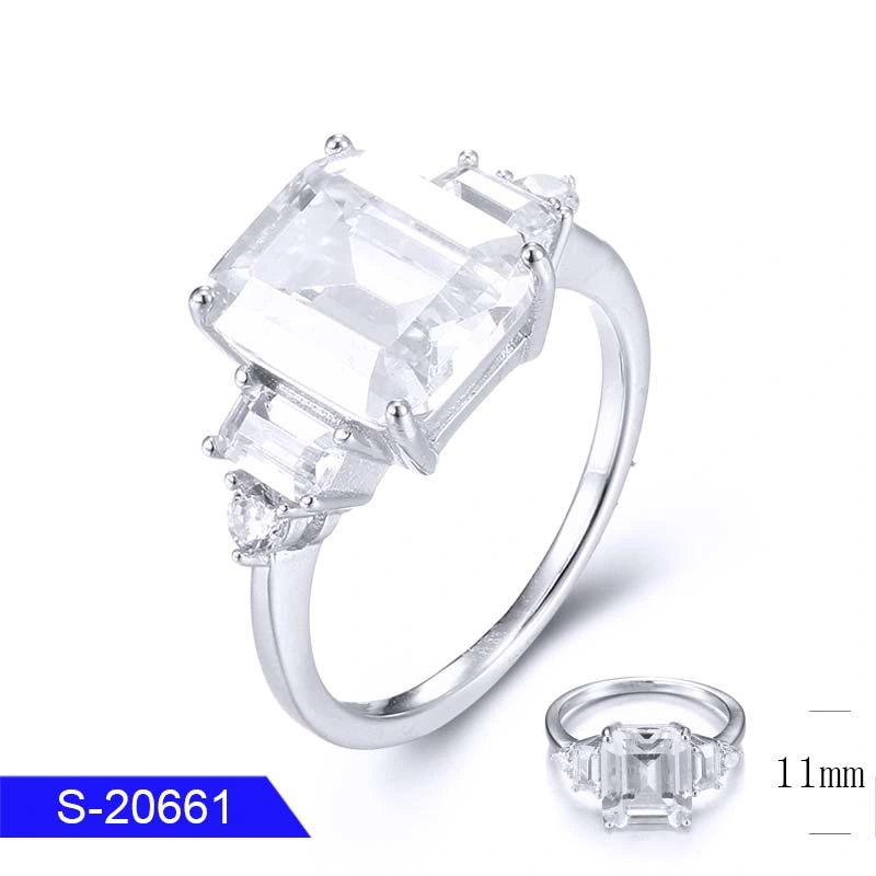 925 Bijoux de mode en argent sterling Bague de mariage en zircone cubique pour femmes