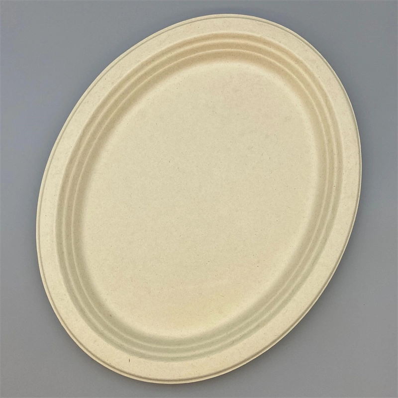 Free Samples Eco Friendly Wheat Straw Disposable Plate Takeaway Food Packaging