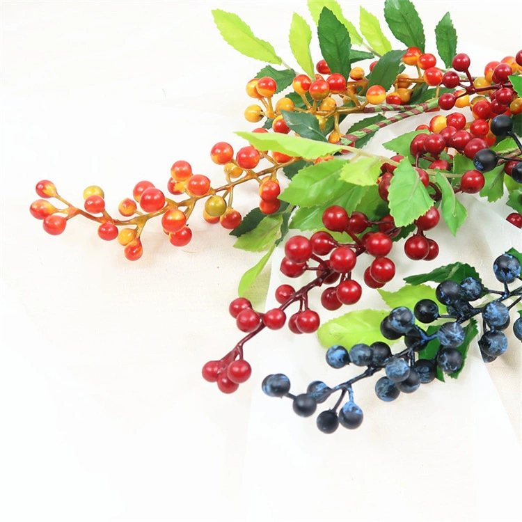 Artificial Foam Long Stem Fruit Berry for Party Christmas Decoration Christmas Red Fruit Berry