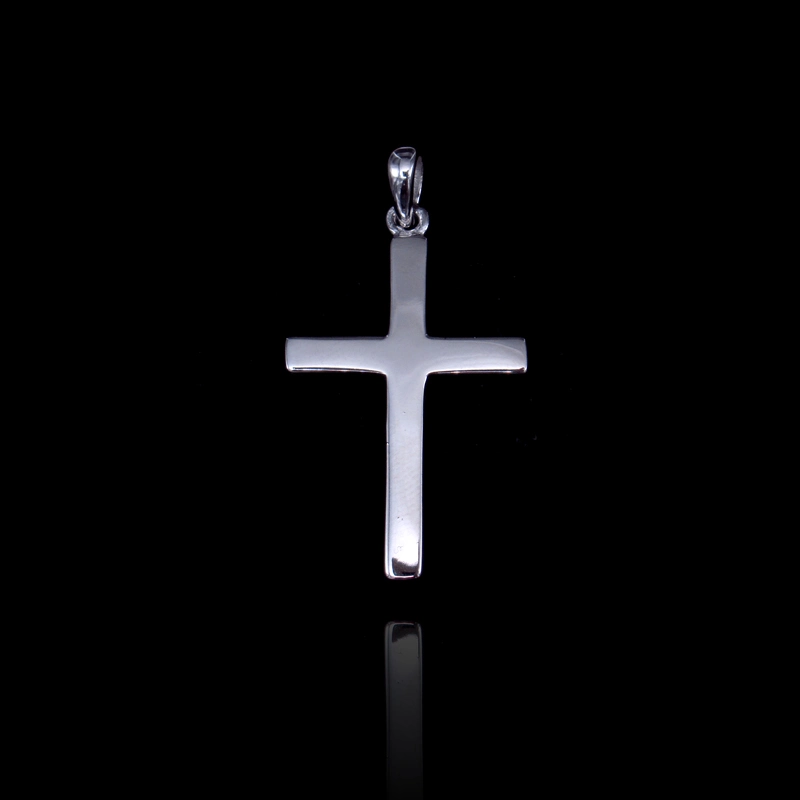 Fashion Jewelry No Stone Cross Shaped Christian Pendant with Sterling Silver