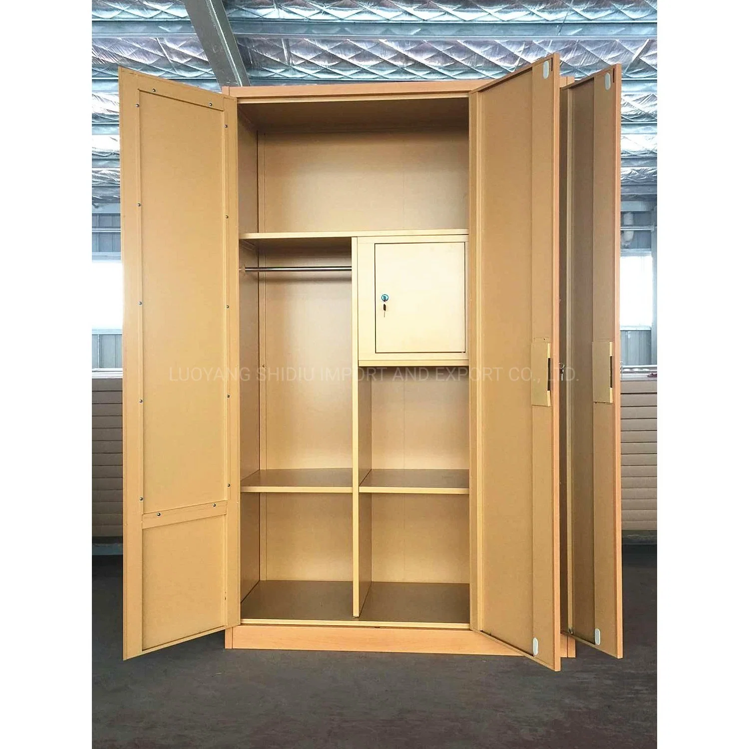 Bedroom Wardrobe with Mirror Steel Almirah Storage Locker Closet Cabinet Metal Furniture